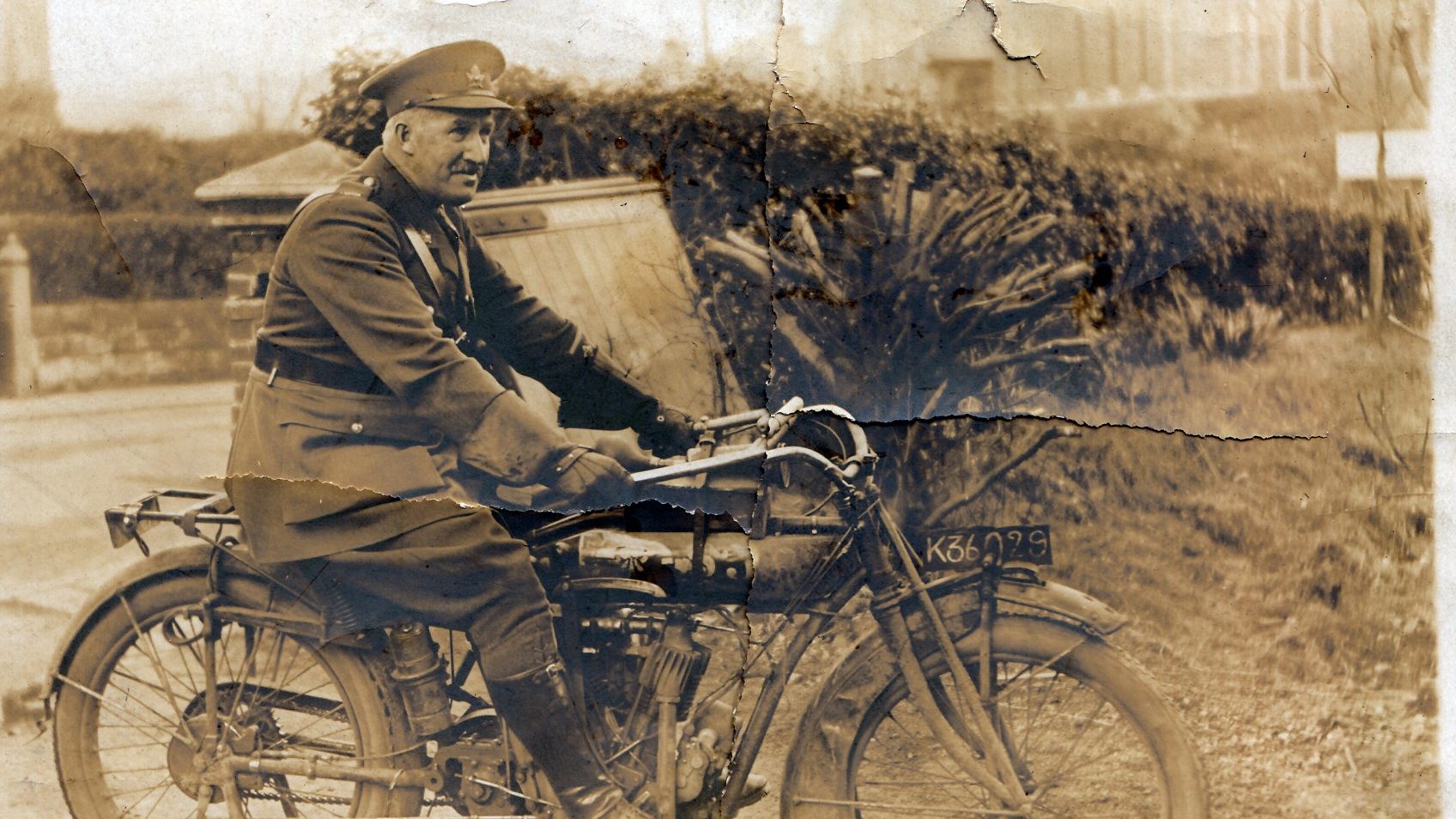 Captain James Sutherland riding his bike